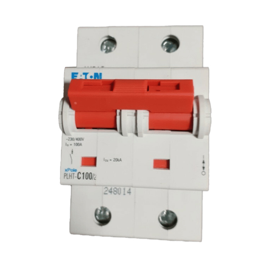Disjoncteur modulaire Eaton 4P C 100A 20kA (PLHT-C100/4)