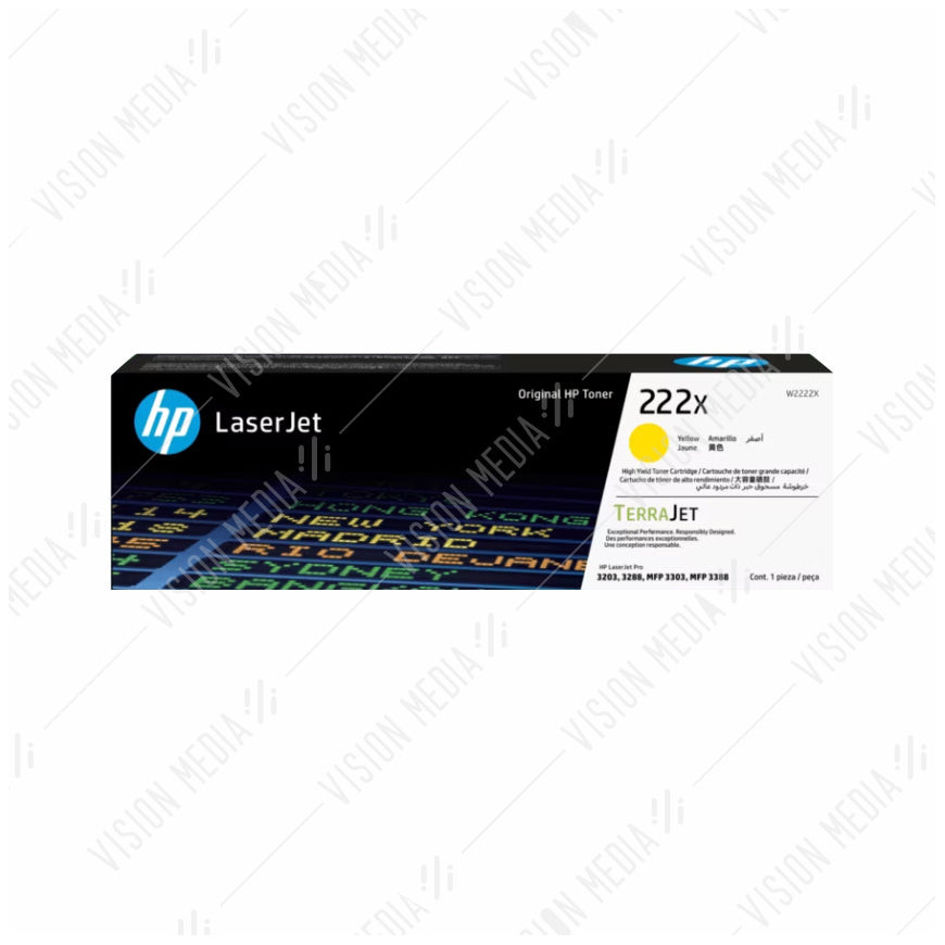 Toner HP 222X Jaune - HP d'origine (W2222X)