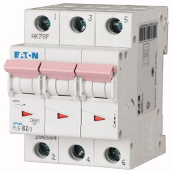 Disjoncteur modulaire Eaton 3P D 16A 6KA (PLS6-D16/3-MW)