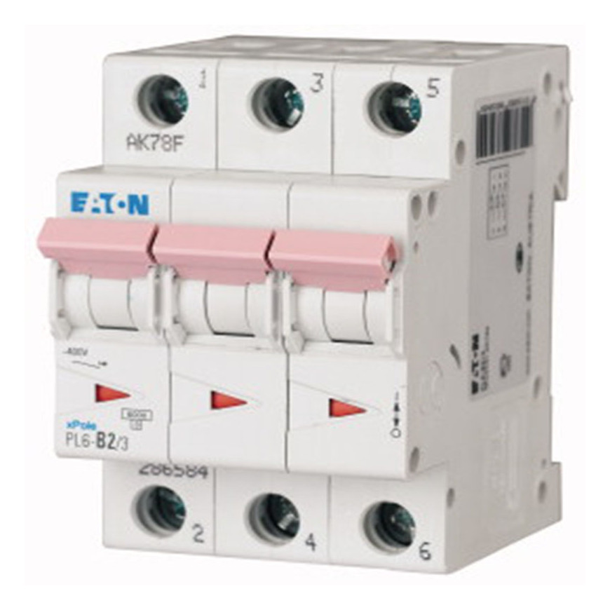 Disjoncteur modulaire Eaton 3P D 16A 6KA (PLS6-D16/3-MW)