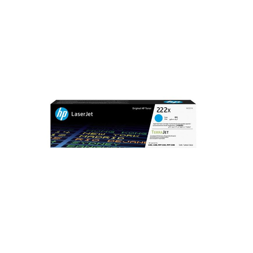 Toner HP 222X Cyan - HP d'origine (W2221X)