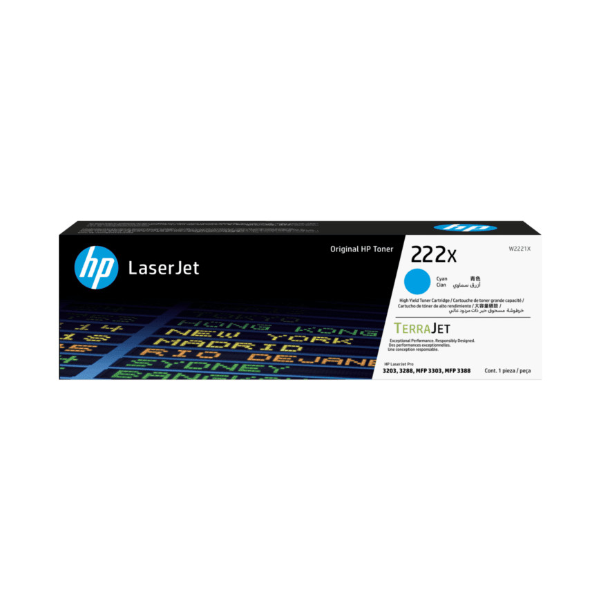 Toner HP 222X Cyan - HP d'origine (W2221X)