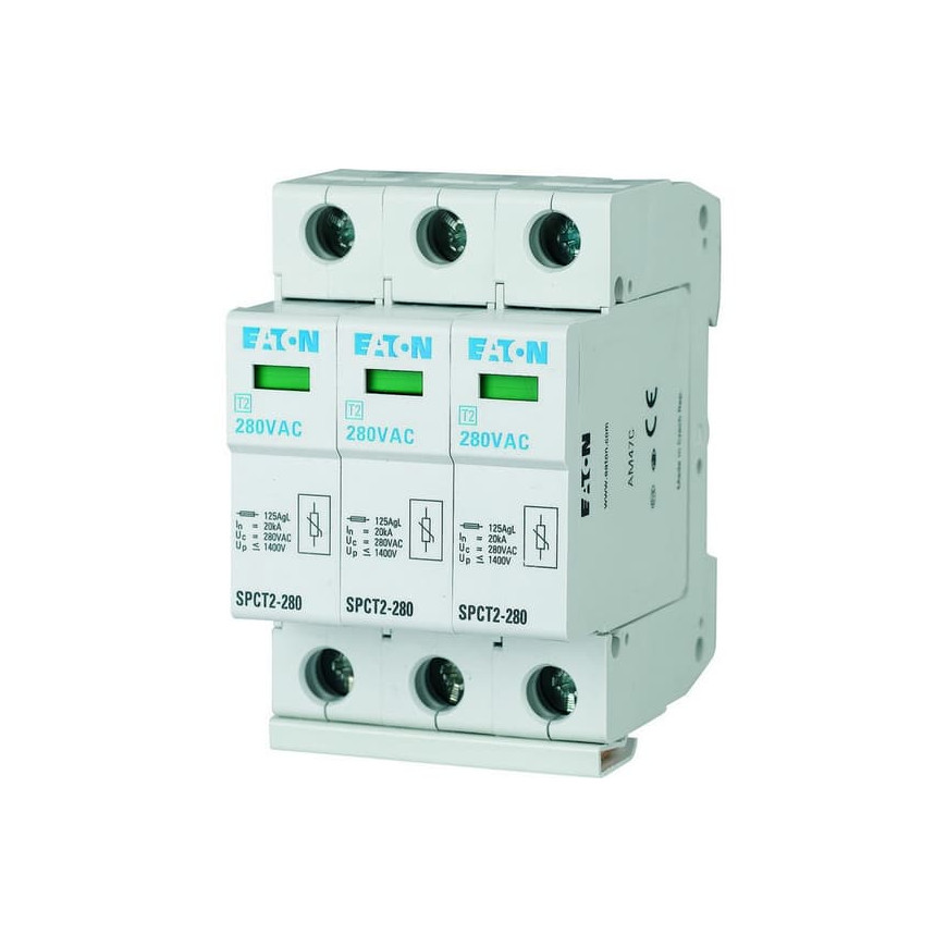 Eaton Parafoudres débrochables, 3p, 385VAC, 3x20kA (SPCT2-385/3)