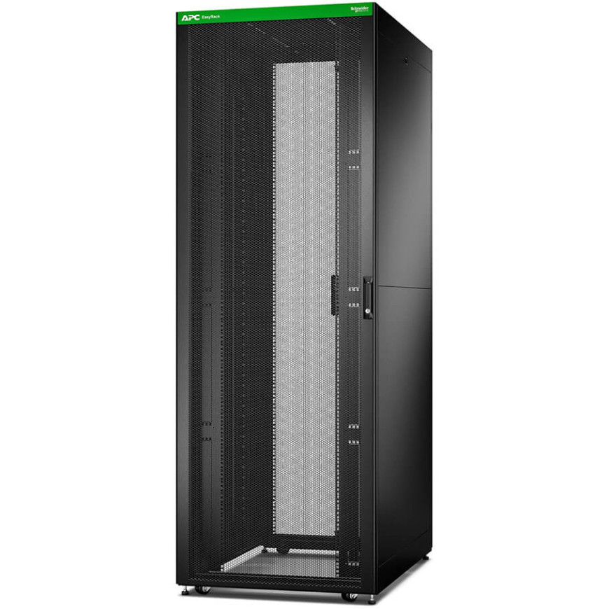 Easy Rack 800mm/48U/1100mm with Roof, Side panel,castors,feet and 4 Brackets, No Bottom, black