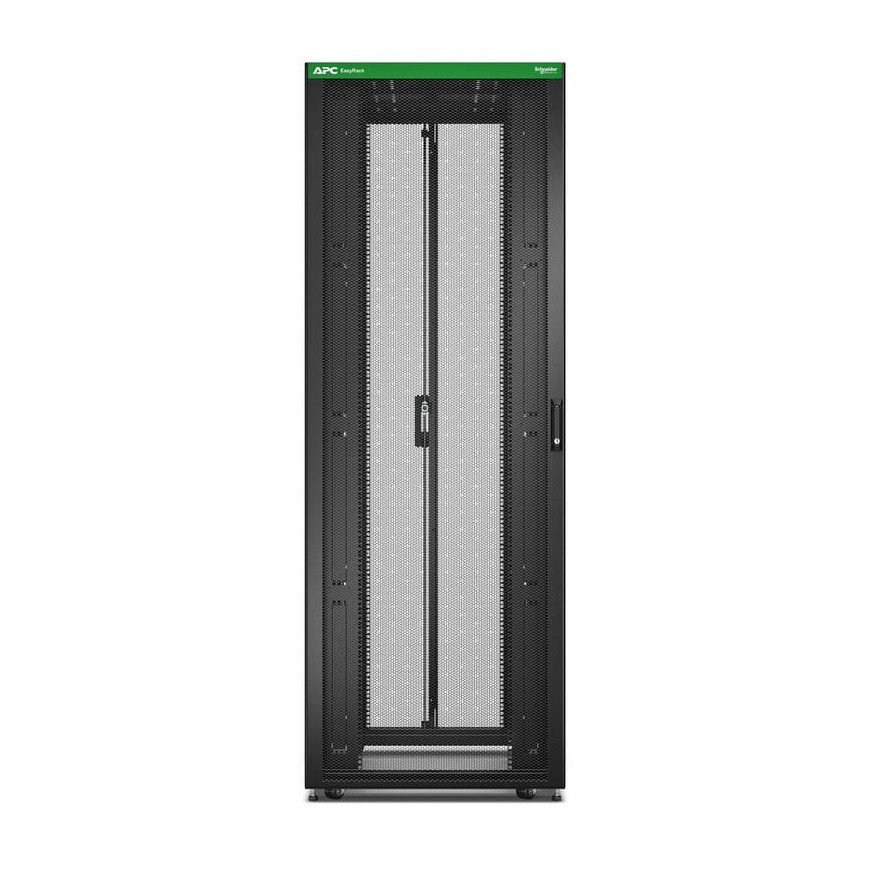 Easy Rack 800mm/48U/1100mm with Roof, Side panel,castors,feet and 4 Brackets, No Bottom, black
