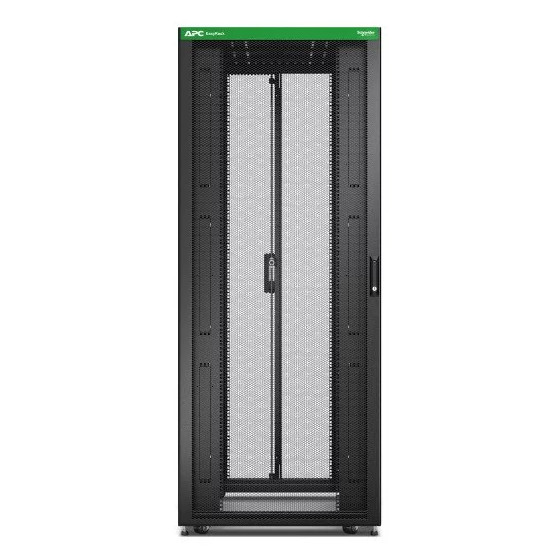 Easy Rack 800mm/42U/800mm with Roof, Side panel,castors,feet and 4 Brackets, No Bottom, black