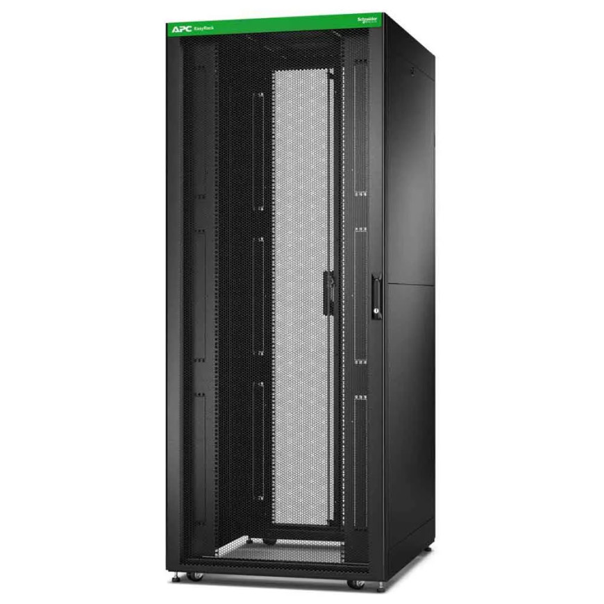 Easy Rack 800mm/42U/1000mm with Roof, Side panel,castors,feet and 4 Brackets, No Bottom, black