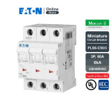 Disjoncteur modulaire 3PN C 50A 6KA (PLS6-C50/3N-MW)