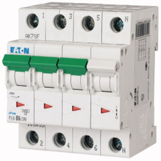 Disjoncteur modulaire 3PN C 50A 6KA (PLS6-C50/3N-MW)
