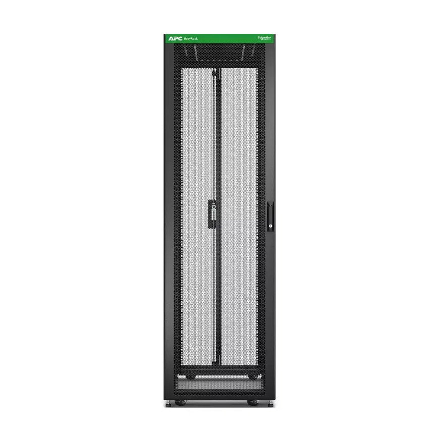 Easy Rack 600mm/42U/800mm with Roof, Side panel,castors,feet and 4 Brackets, No Bottom, black