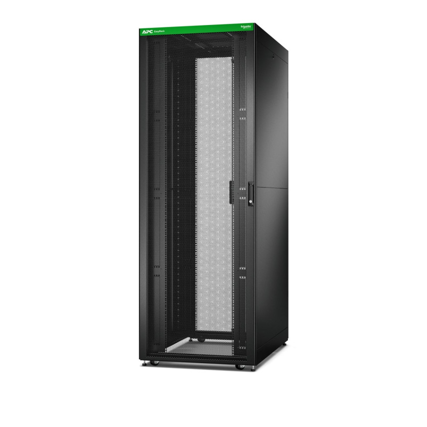 Easy Rack 800mm/48U/1200mm with Roof, Side panel,castors,feet and 4 Brackets, No Bottom, black
