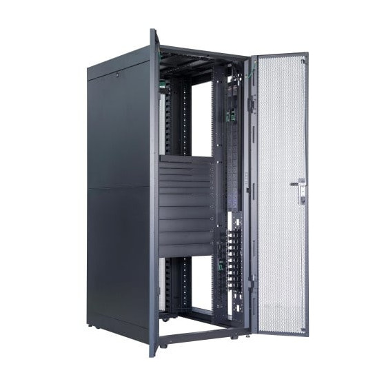 Easy Rack 800mm/48U/1200mm with Roof, Side panel,castors,feet and 4 Brackets, No Bottom, black
