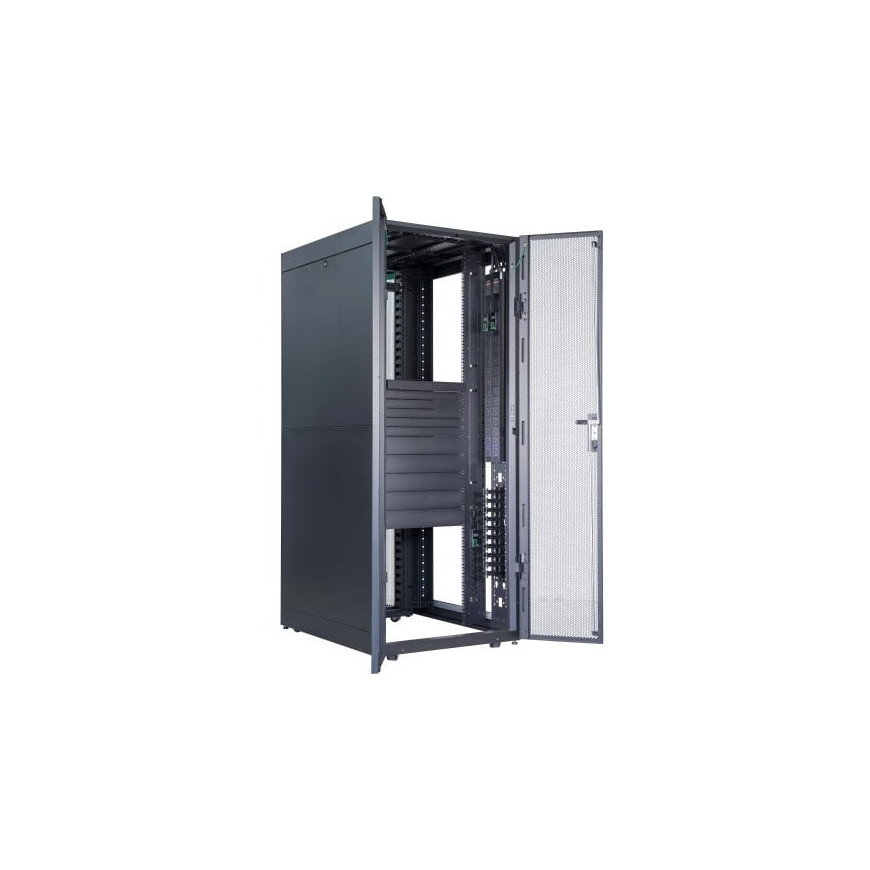Easy Rack 800mm/48U/1200mm with Roof, Side panel,castors,feet and 4 Brackets, No Bottom, black