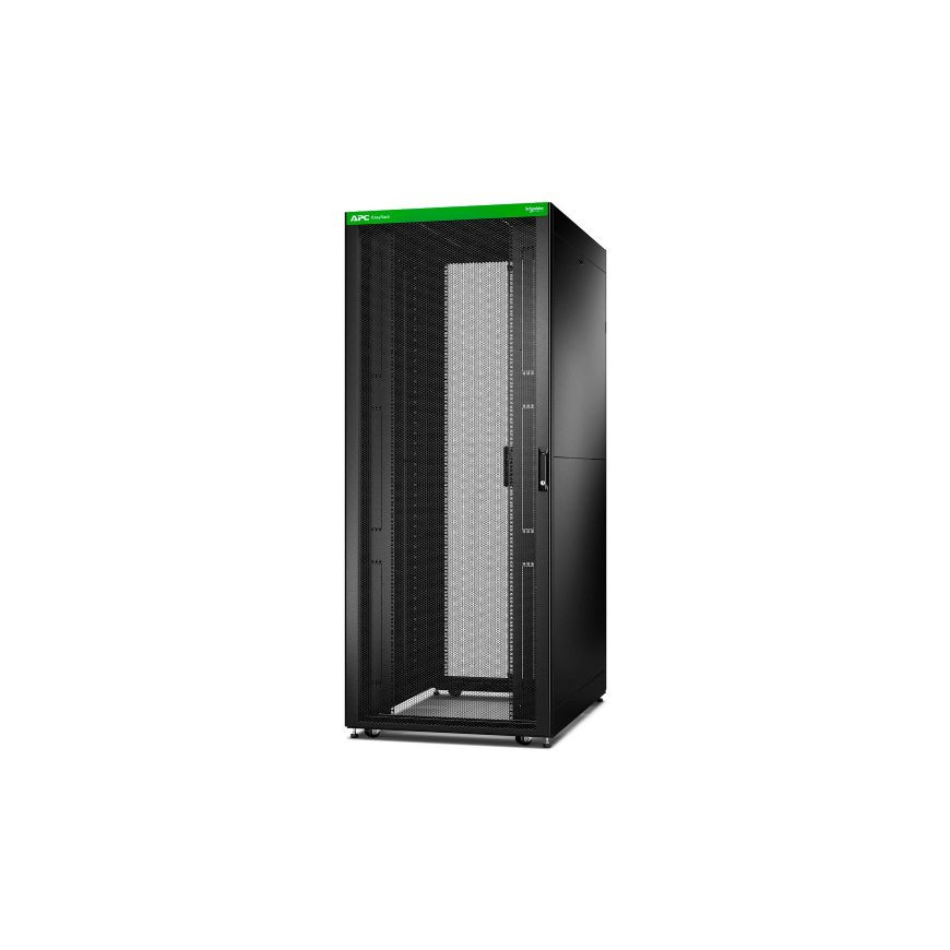 Easy Rack 800mm/42U/1100mm with Roof, Side panel,castors,feet and 4 Brackets, No Bottom, black
