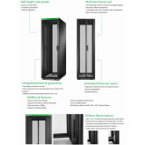 Easy Rack 800mm/42U/1100mm with Roof, Side panel,castors,feet and 4 Brackets, No Bottom, black