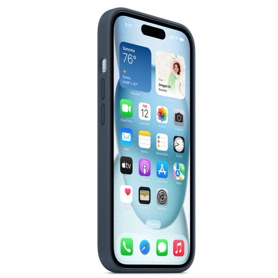 Apple Silicone Case with MagSafe Bleu Orage Apple iPhone 15