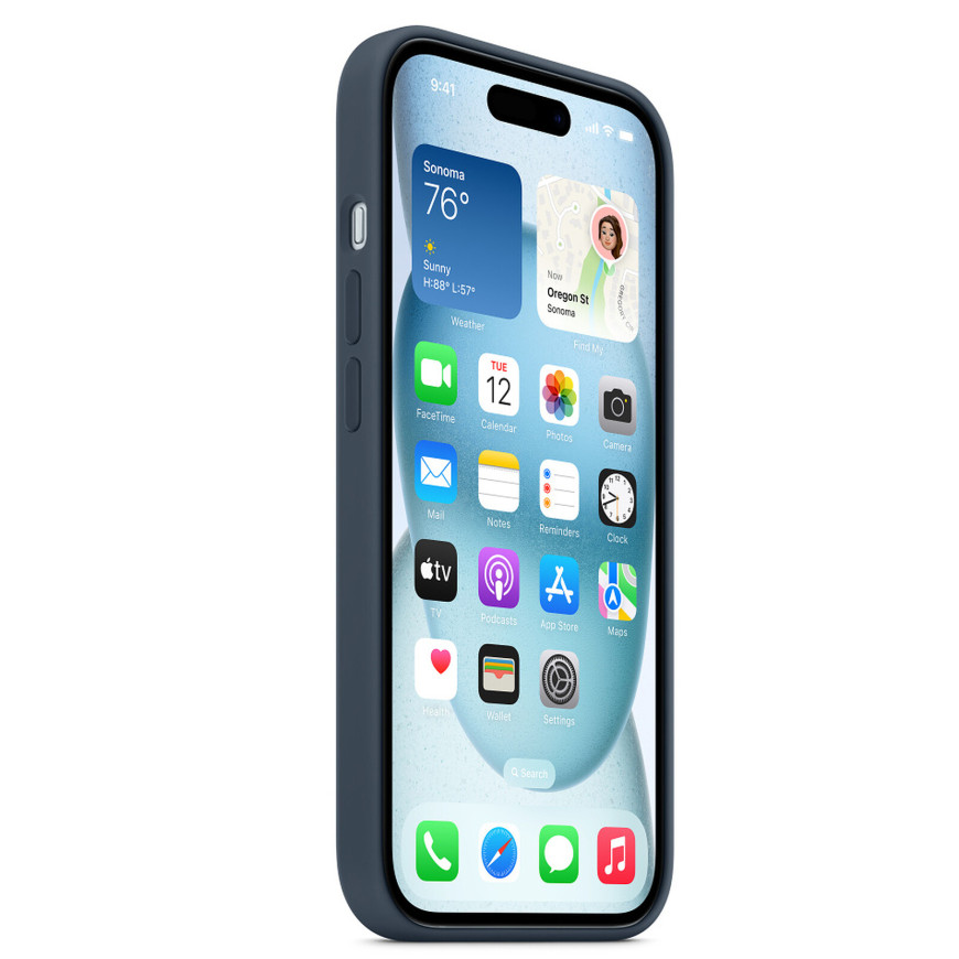 Apple Silicone Case with MagSafe Bleu Orage Apple iPhone 15