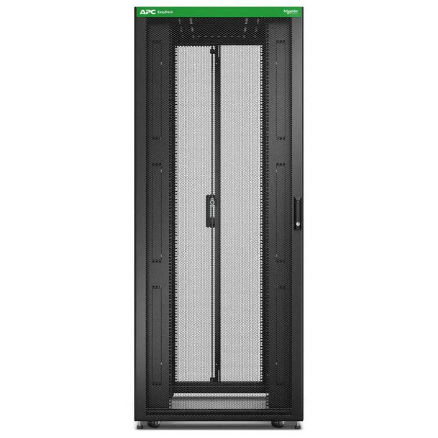 Easy Rack 800mm/42U/1200mm with Roof, Side panel,castors,feet and 4 Brackets, No Bottom, black