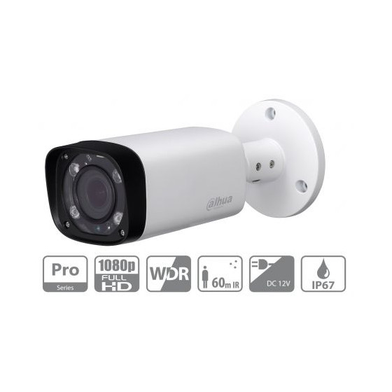 Dahua - Caméra tube IP extérieur 2MP varifocale motorisée