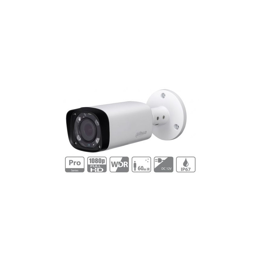 Dahua - Caméra tube IP extérieur 2MP varifocale motorisée