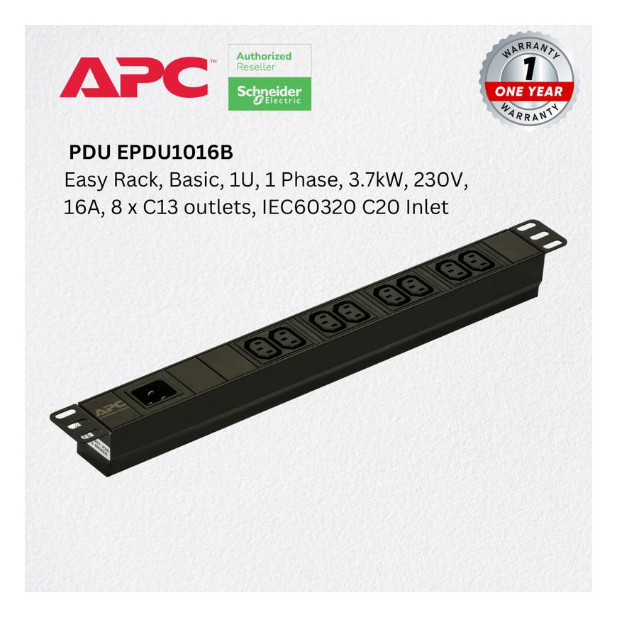 Easy PDU, Basic, 1U, 16A, 230V, (8)C13