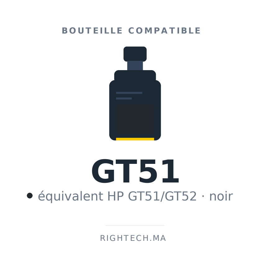 Bouteille d'encre compatible HP GT51/GT52 noir (GT51)