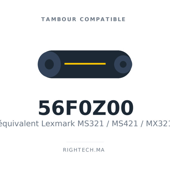 Tambour compatible Lexmark MS321 / MS421 / MX321 (56F0Z00)