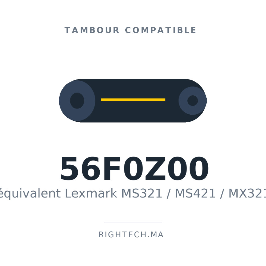 Tambour compatible Lexmark MS321 / MS421 / MX321 (56F0Z00)
