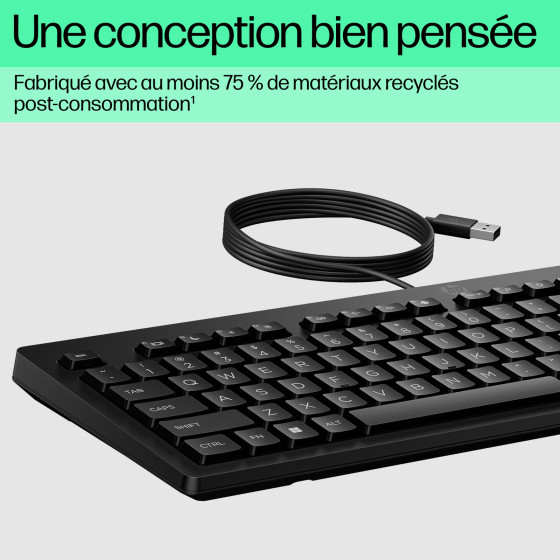 Clavier filaire HP 125 AZERTY (266C9AA)