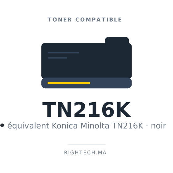 Toner compatible Konica Minolta TN216K noir