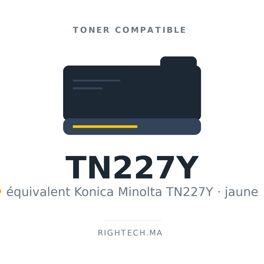 Toner compatible Konica Minolta TN227Y jaune