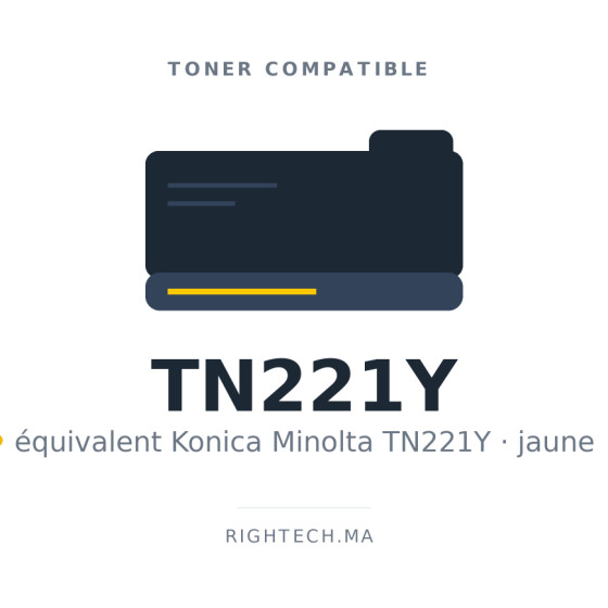 Toner compatible Konica Minolta TN221Y jaune