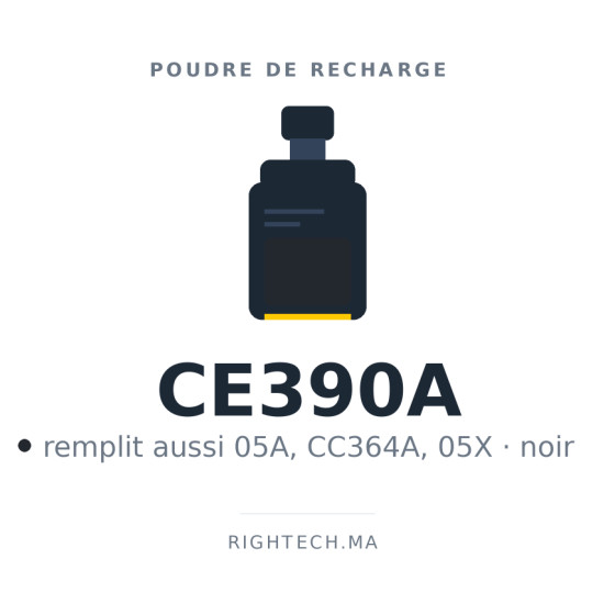 Poudre de recharge toner compatible HP CE390A / 05A / CC364A / 05X — 1 kg
