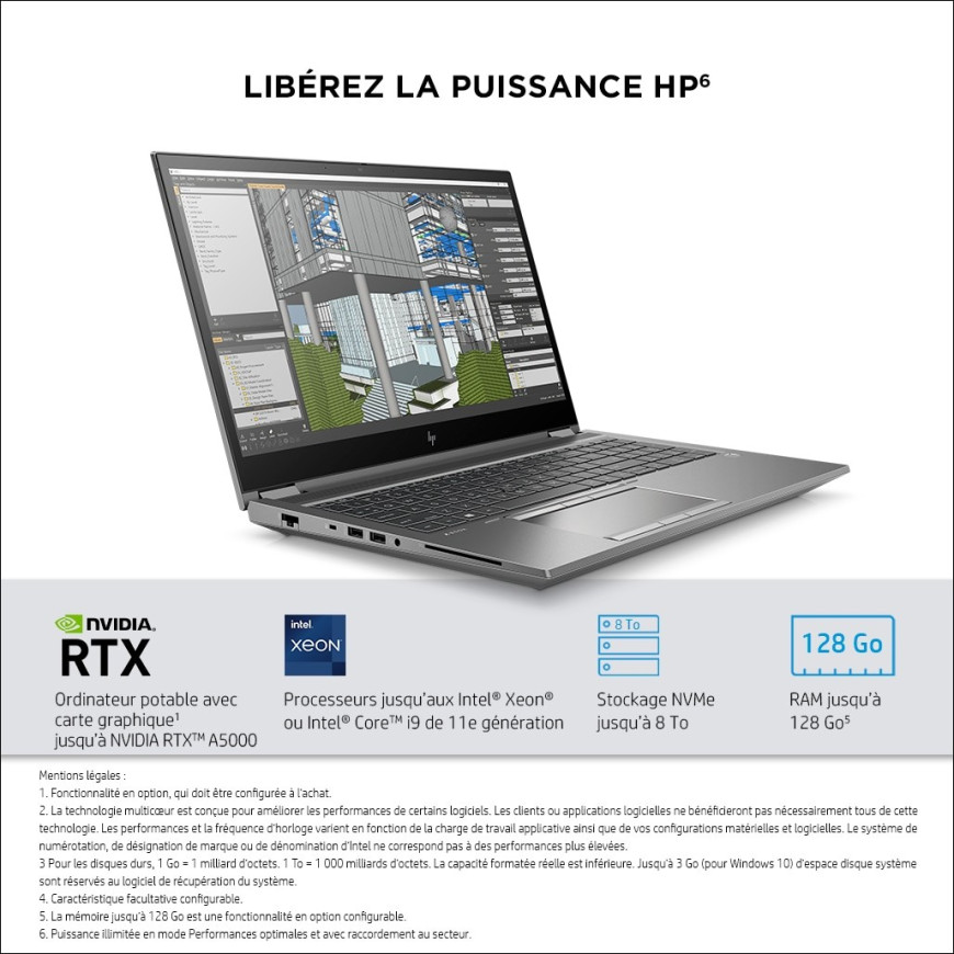 Station de travail HP ZBook fury 15.6 G8 (62T71EA)