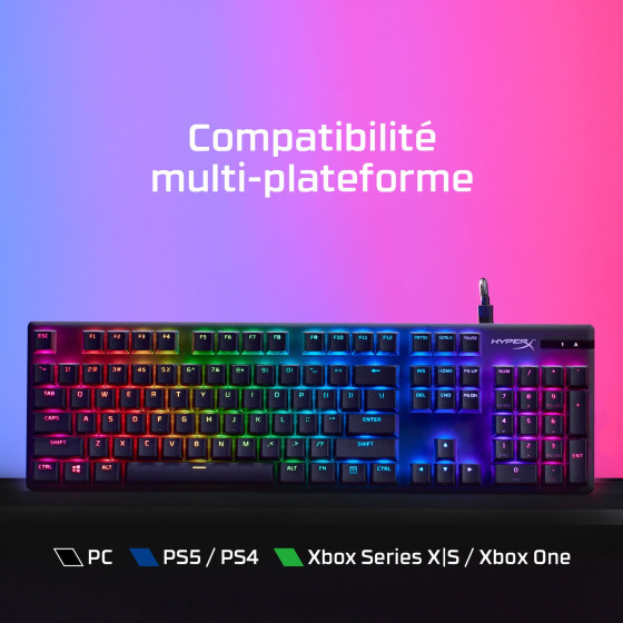 Clavier de jeu mécanique HyperX Alloy Origins PBT HX Rouge - AZERTY (639N3AA)