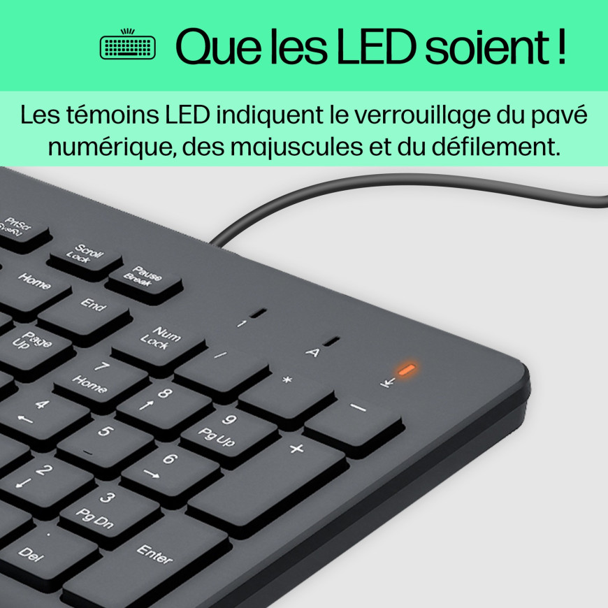 Clavier filaire HP 150 Français (AZERTY) (664R5AA)
