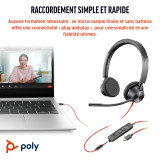Micro-Casque Poly Blackwire 3325 USB-C Stéréo avec Jack 3,5 mm (8X221AA)