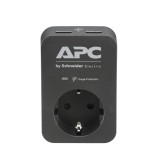APC Essential SurgeArrest 1 Outlet 2 USB Ports Black 230V Germany
