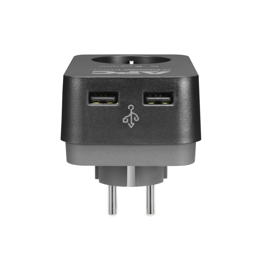 APC Essential SurgeArrest 1 Outlet 2 USB Ports Black 230V Germany