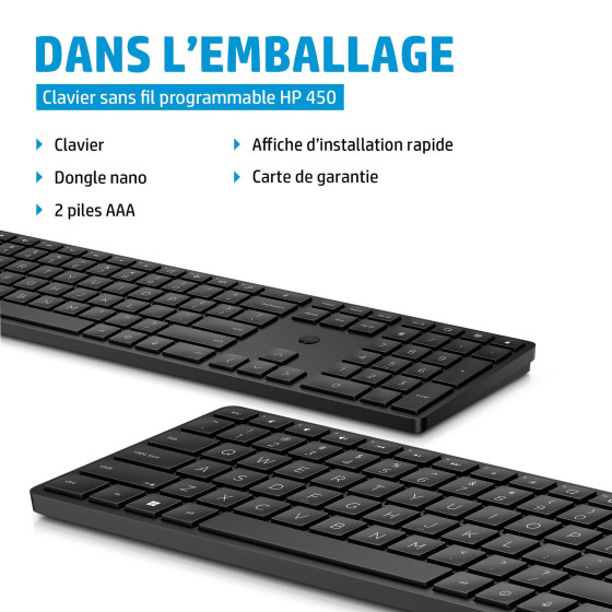 HP 450 blk programmable Wireless keyboard FR