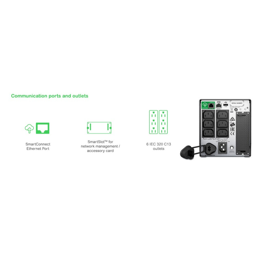 Onduleur line-interactive APC Smart-UPS smt 750VA 230V tour with smartconnect (SMT750IC)