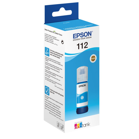 Bouteille d'encre Epson 112 cyan - Epson EcoTank d'origine (C13T06C24A)