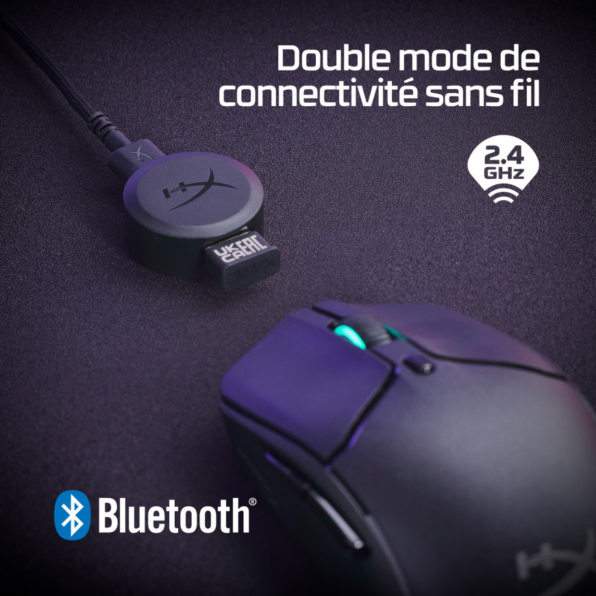 Souris de jeu sans fil Bluetooth HyperX Pulsefire Haste 2 (6N0B0AA)