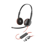 POLY Blackwire 3225 Stereo USB-C Headset +3.5mm Plug +USB-C/A Adapter (8X229AA)