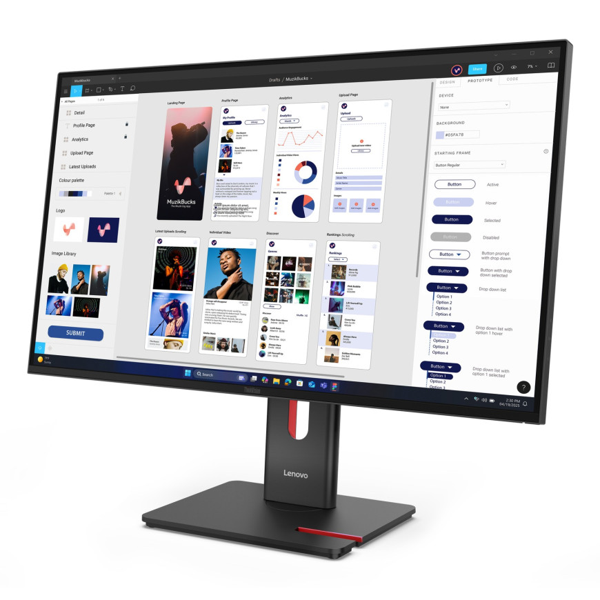 Écran Lenovo ThinkVision T32UD-30 31,5" 4K UHD (64B0GAT1EU)