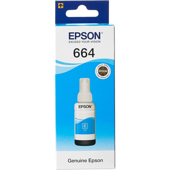 Bouteille d'encre compatible Epson 664 cyan (C13T66424A)