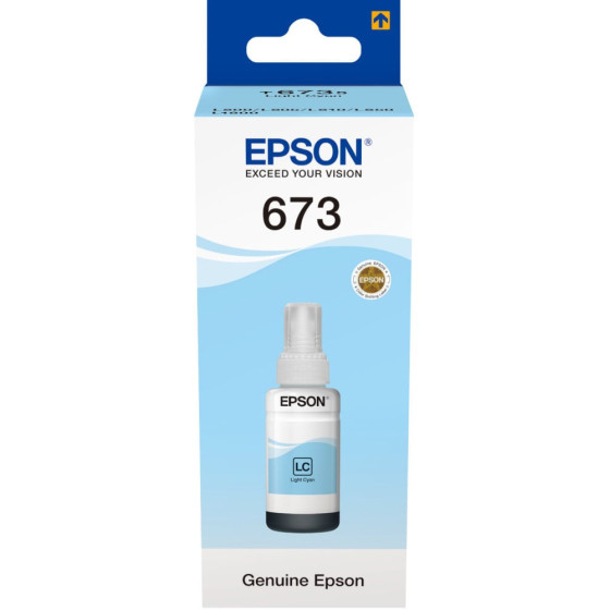 Bouteille d'encre compatible Epson 673 cyan clair (C13T67354A)