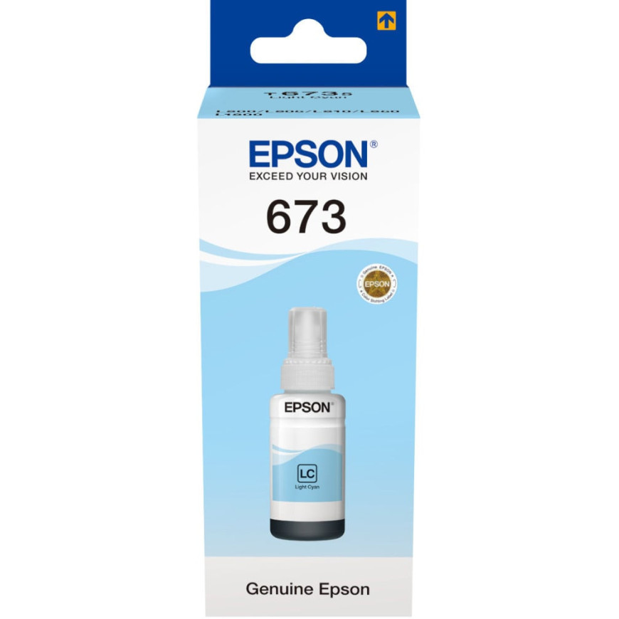 Bouteille d'encre compatible Epson 673 cyan clair (C13T67354A)