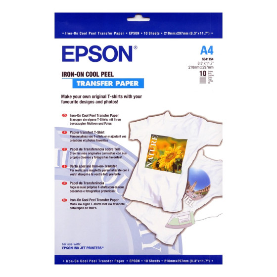 Epson Iron-on-Transfer Paper A4 – Papier de transfert thermocollant (C13S041154)