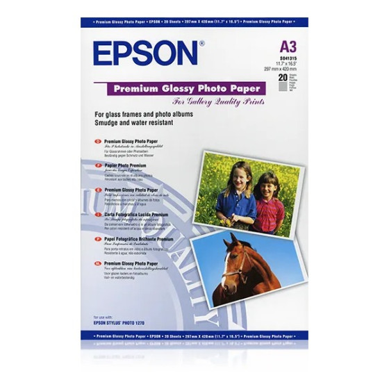 Epson Pap Photo Premium Glacé A3 – Papier photo haut de gamme (C13S041315)